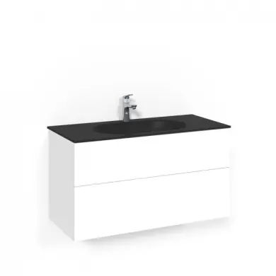 Kommod Crown Plain med Glastvättställ 100