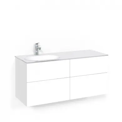 Kommod Crown Plain med Glastvättställ 120