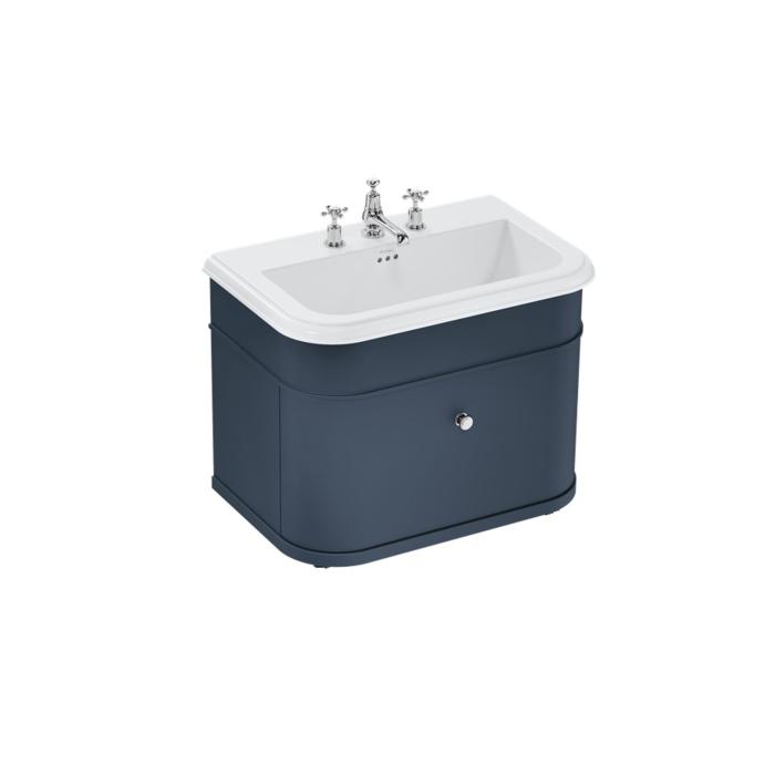 Kommod med Keramiskt Tvättställ Chalfont 75 cm med en Låda 3-håls