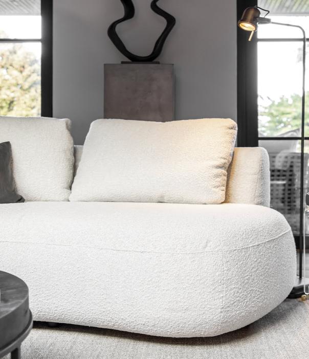 Dixon Tygsoffa 2-sits Soffa Rund Bouclé Cream