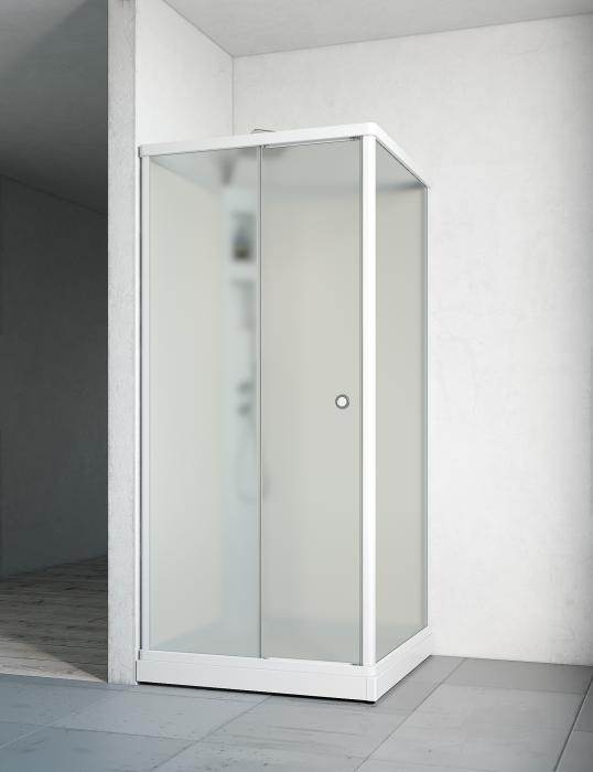 Duschkabin Flow Front Infälld Blandare Vit