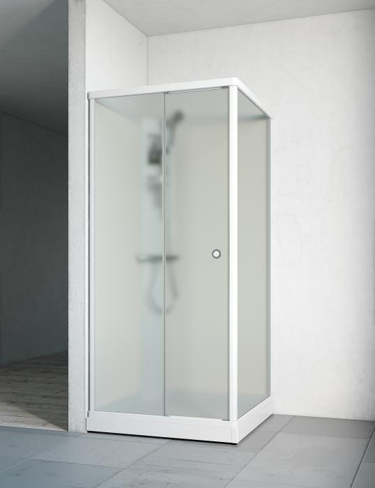 Duschkabin Flow Front med Blandare Vit