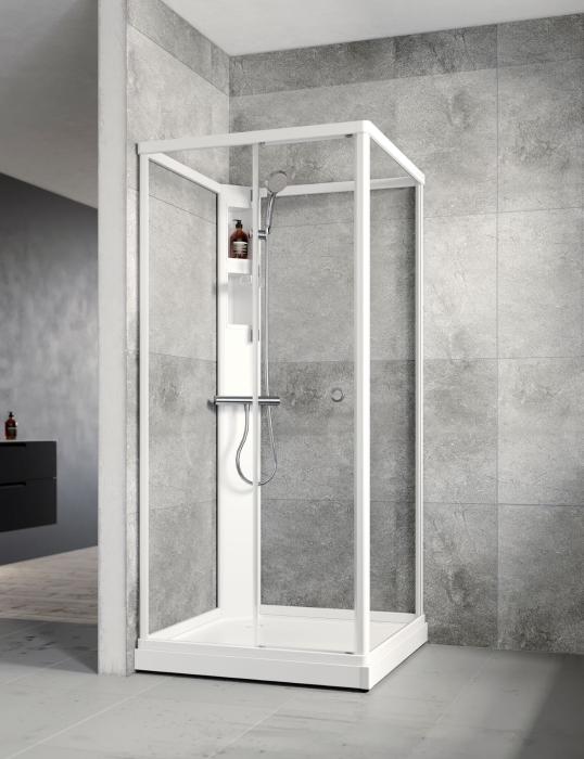 Duschkabin Flow Front utan Blandare Vit