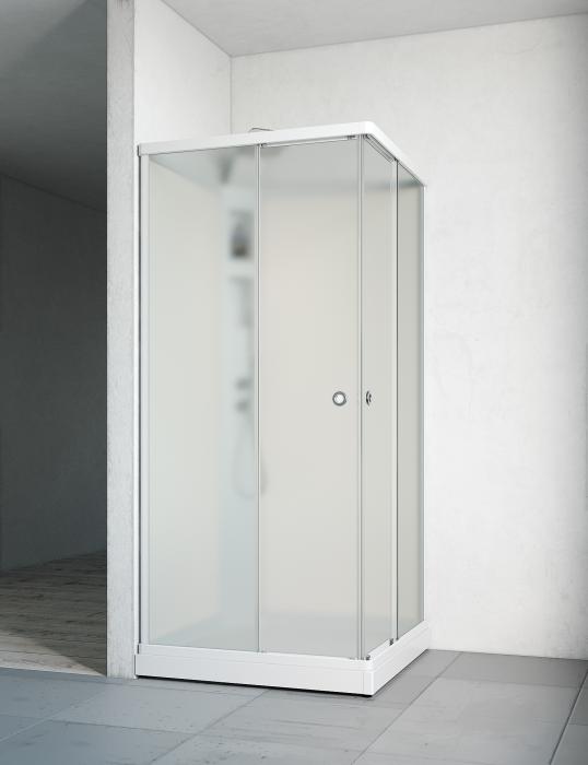 Duschkabin Flow Rak Infälld Blandare Vit