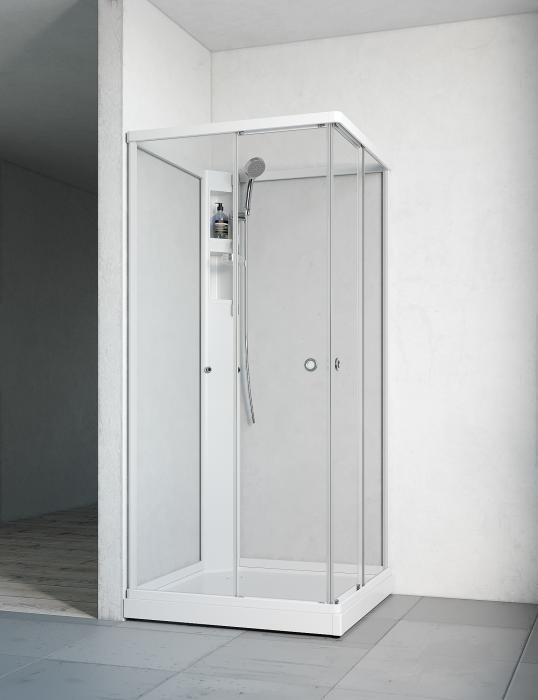 Duschkabin Flow Rak utan Blandare Vit