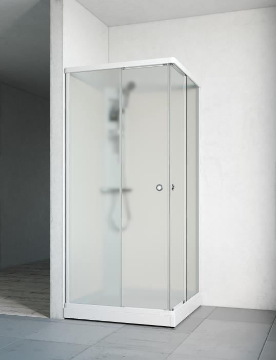 Duschkabin Flow Rak med Blandare Vit