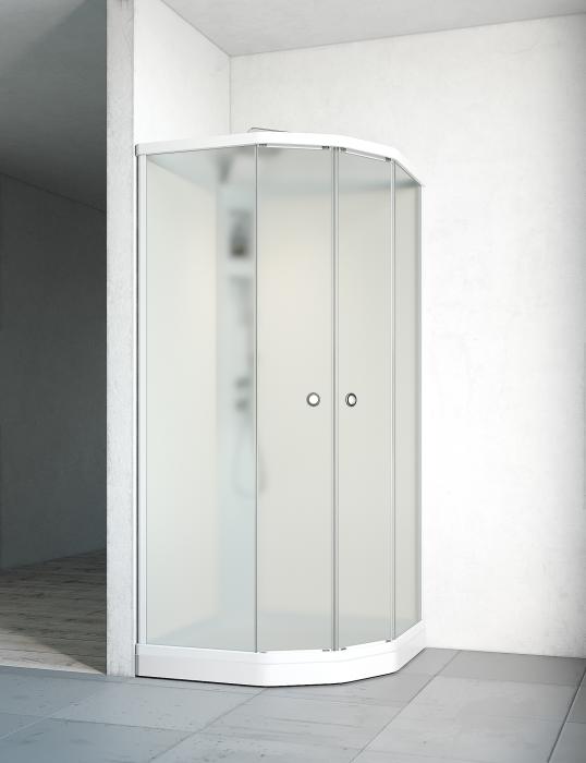 Duschkabin Flow Semi Infälld Blandare Vit