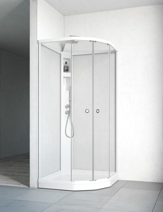 Duschkabin Flow Semi Infälld Blandare Vit