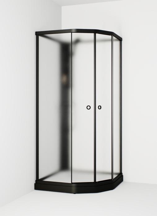 Duschkabin Flow Semi utan Blandare Svart