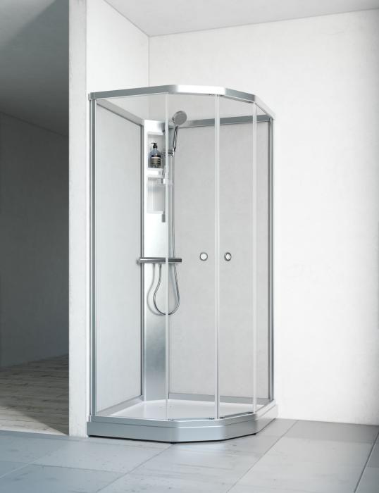 Duschkabin Flow Semi med Blandare Matt