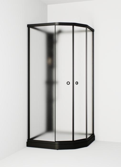 Duschkabin Flow Semi med Blandare Svart