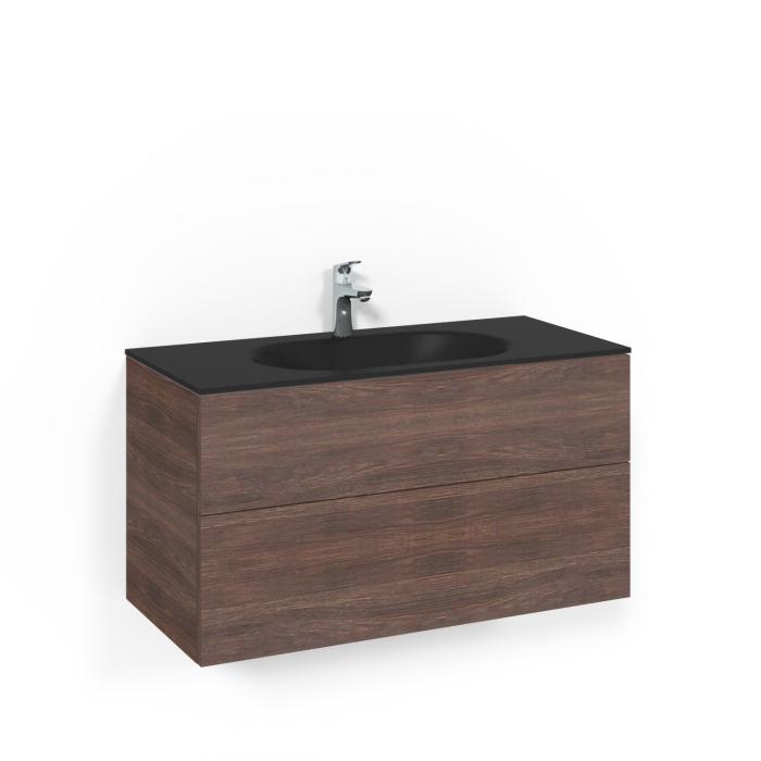 Kommod Crown Plain med Glastvättställ 100