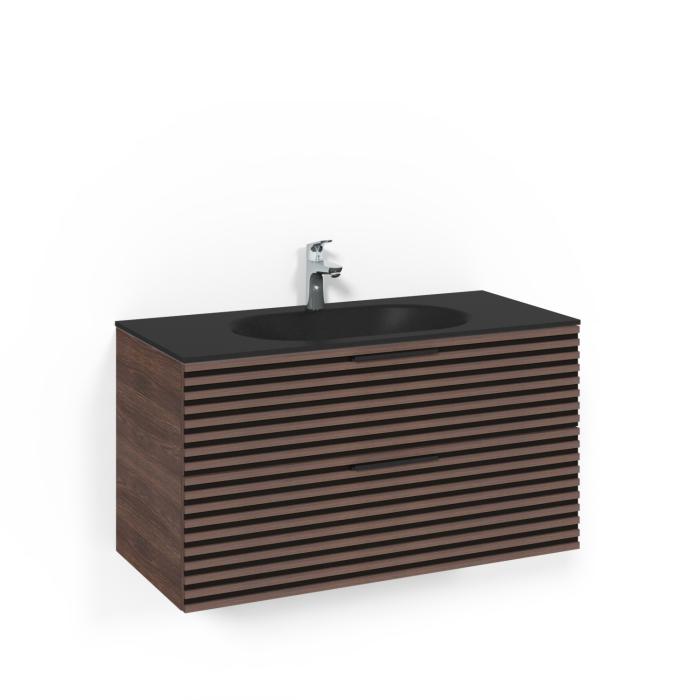 Kommod Crown Stripe med Glastvättställ