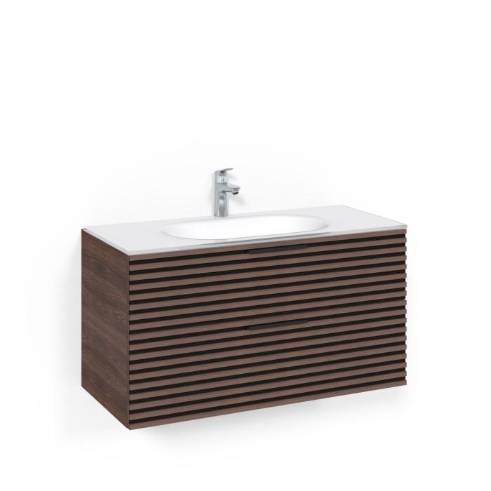 Kommod Crown Stripe med Glastvättställ