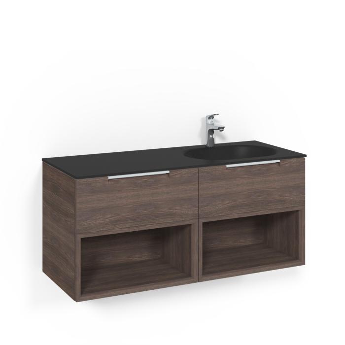 Kommod Crown Open Box med Glastvättställ 120