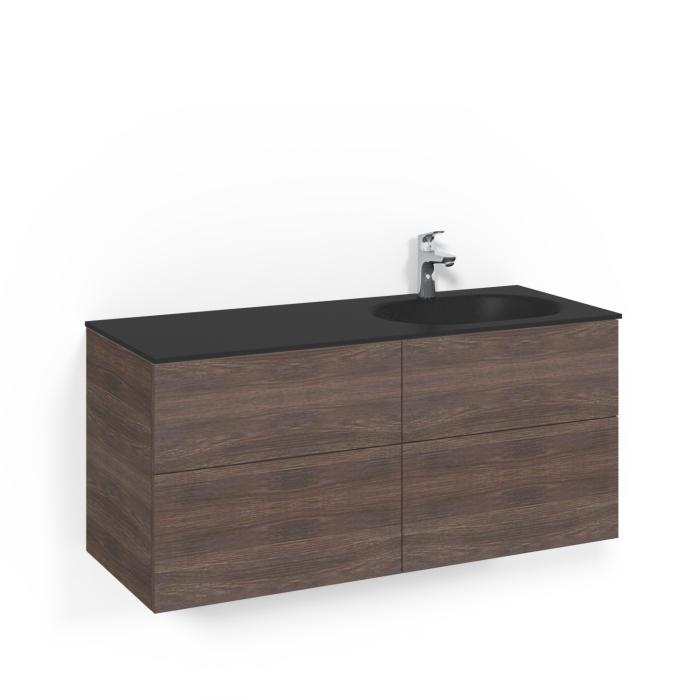 Kommod Crown Plain med Glastvättställ 120