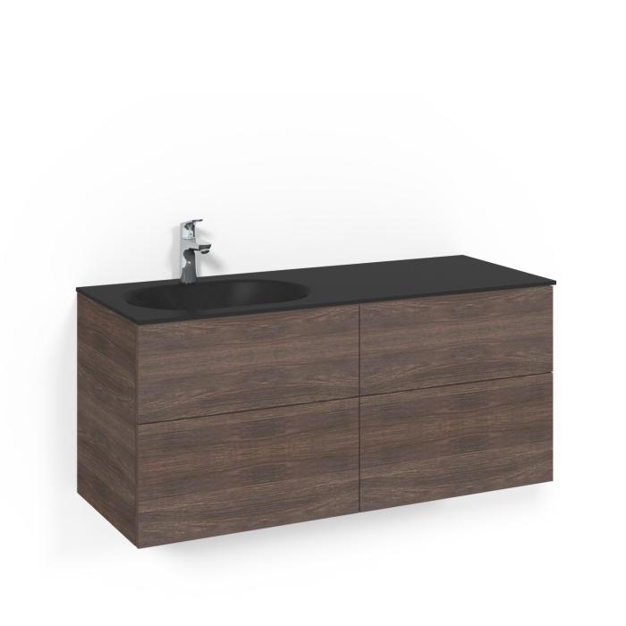 Kommod Crown Plain med Glastvättställ 120