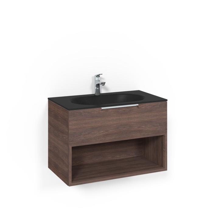 Kommod Crown Open Box med Glastvättställ 80