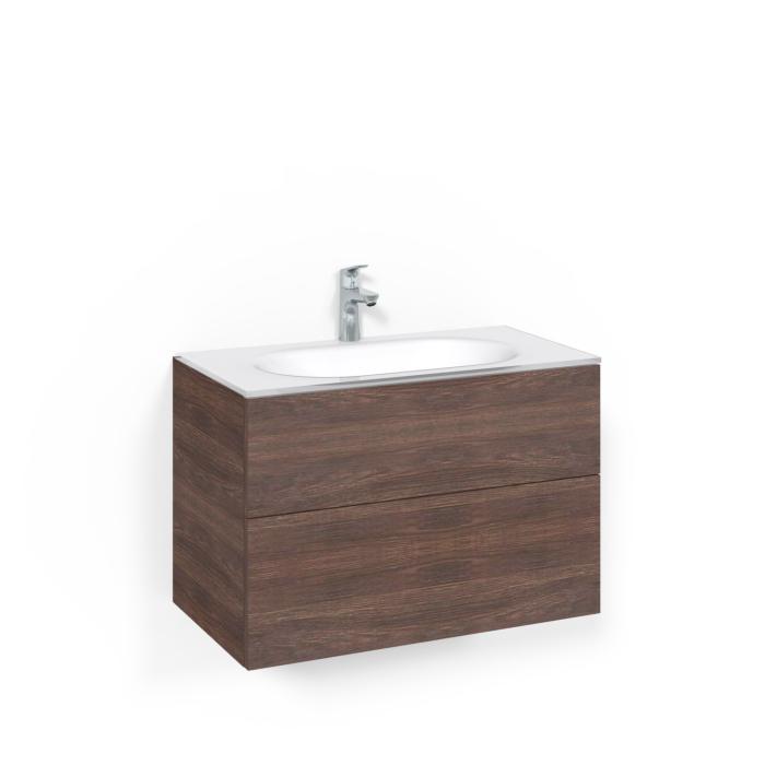 Kommod Crown Plain med Glastvättställ 80