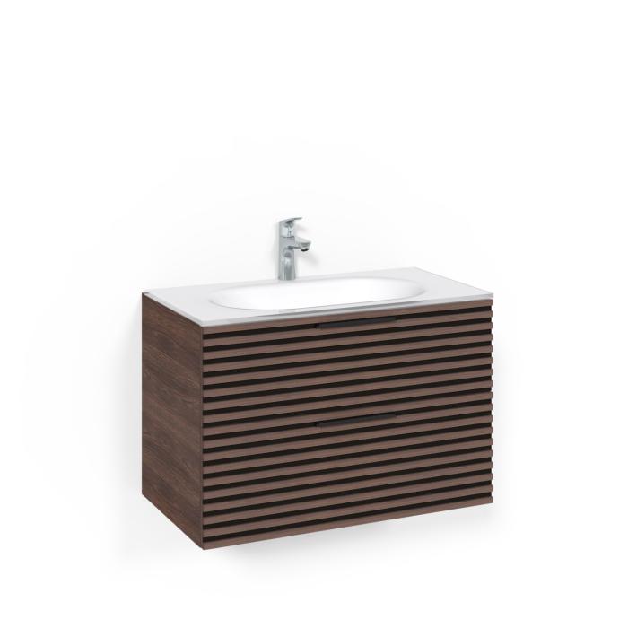 Kommod Crown Stripe med Glastvättställ