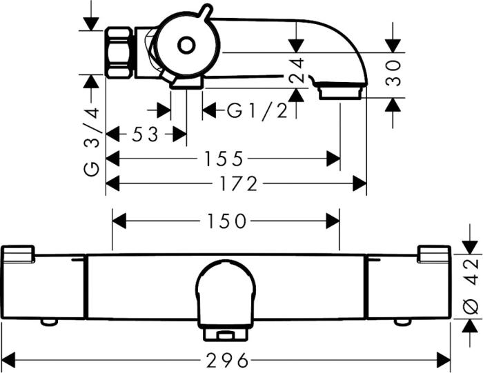 Ecostat 1001 CL Kar-/duschtermostat