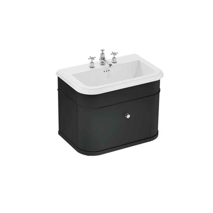 Kommod med Keramiskt Tvättställ Chalfont 75 cm med en Låda 3-håls