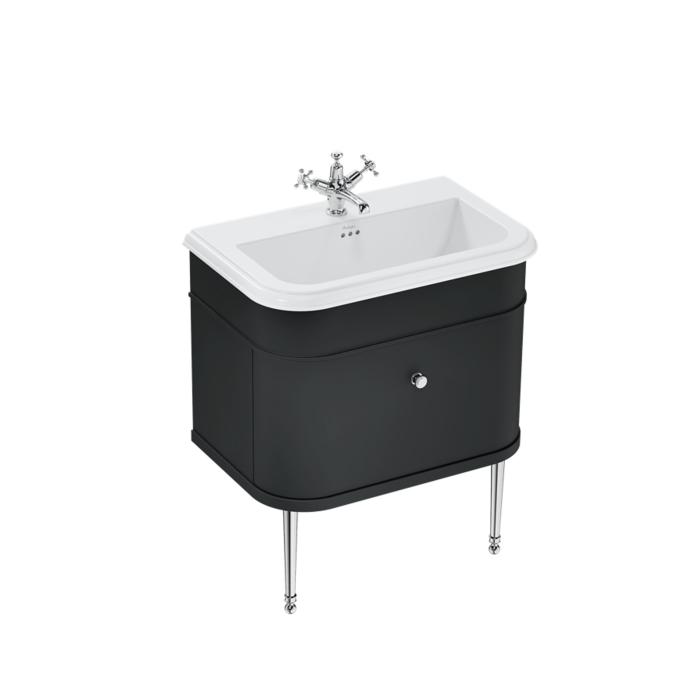 Kommod med Keramiskt Tvättställ Chalfont 75 cm med en Låda 3-håls