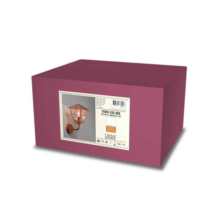 Vägglampa Ute Fenix E27 Koppar 39 cm