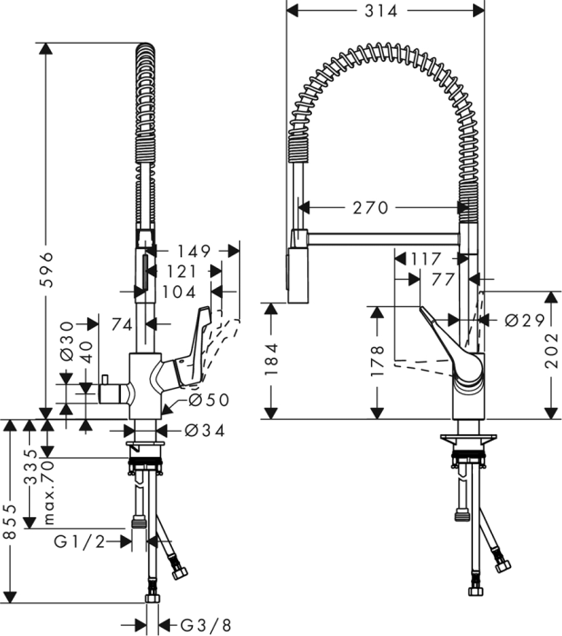 Cento XXL Köksblandare med avstängnisventil