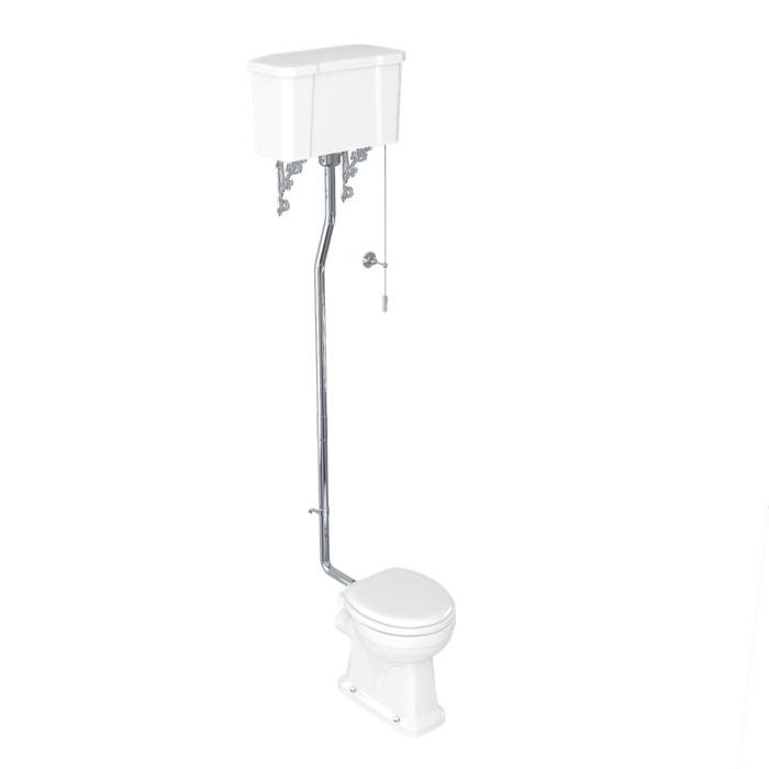Toastol Högspolande Porslins Cistern Soft-close Krom & Spolrörskit