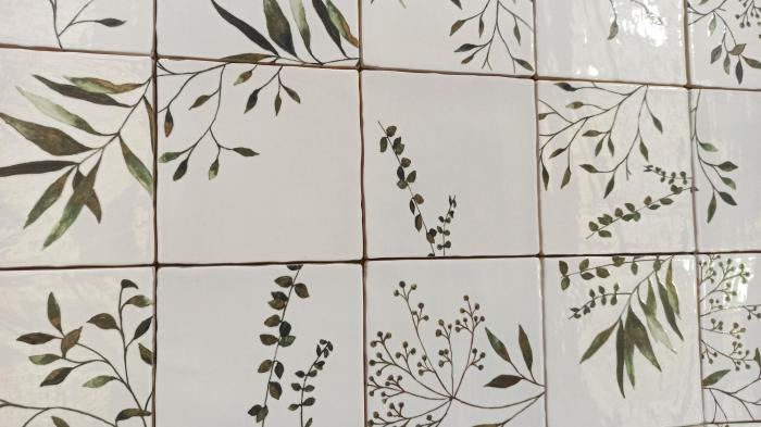 Olivia dekor grön 15x15 Kakel