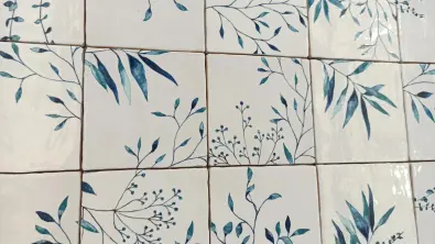 Olivia dekor Bl&aring; 15x15 Kakel
