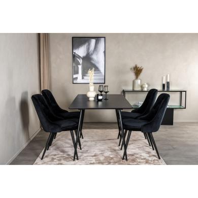 Rectangular Dining Set Silar, Velvet Deluxe