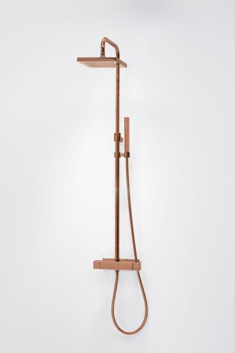 Takduschset Kvadrat 220 med Stonemix Termostatblandare 160cc