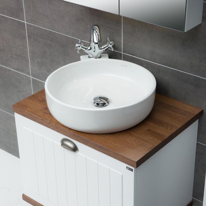 Porslin Cristal vit med kranhål