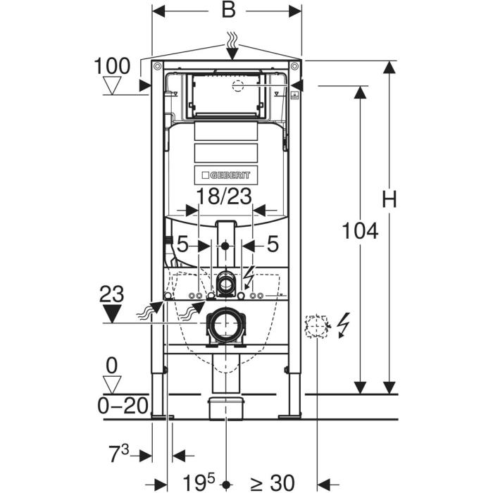 WC-fixtur med Cistern Sigma Standard 112