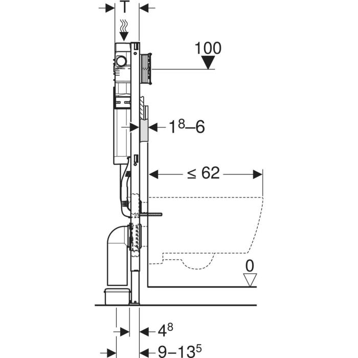 WC-fixtur med Cistern Sigma Standard 112