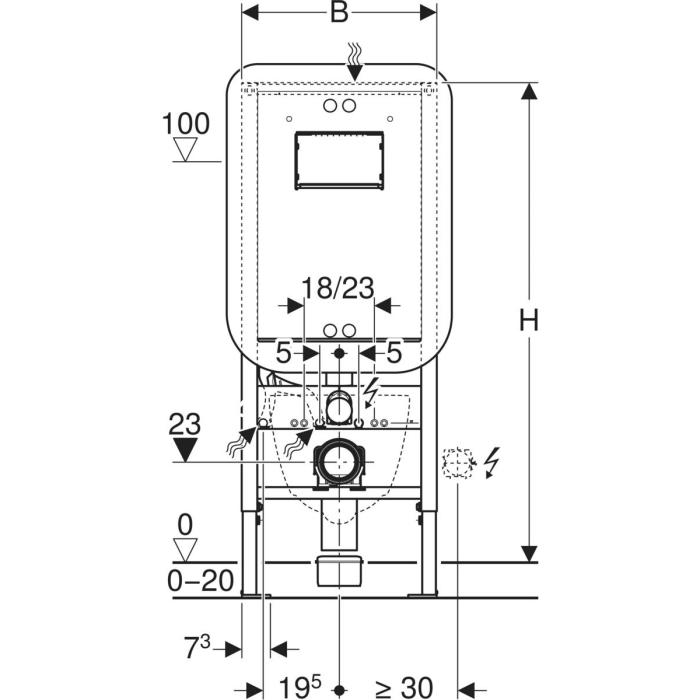 WC-fixtur med Cistern Sigma TEK 120