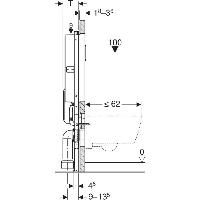 WC-fixtur med Cistern Sigma TEK 120
