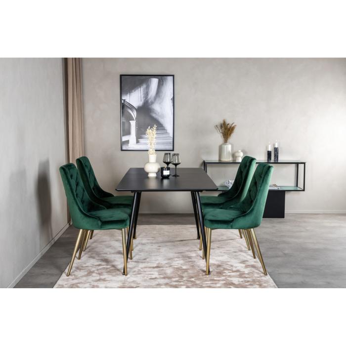 Rectangular Dining Set Silar, Velvet Deluxe