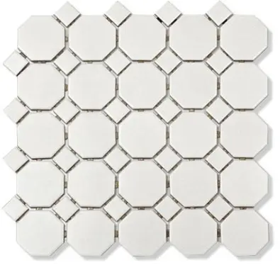 Mosaik Ottagona Vit Matt 5,6x5,6 Passbit
