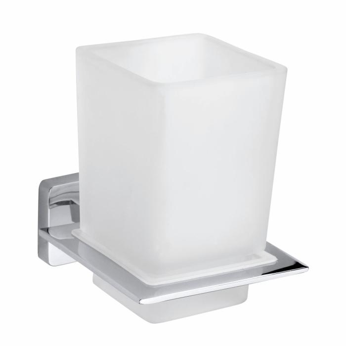 Glas med Hållare Angle Krom