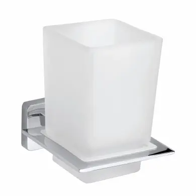 Glas med H&aring;llare Angle Krom