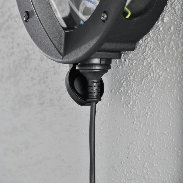 Vägglampa Ute Oden E27 Svart med Eluttag
