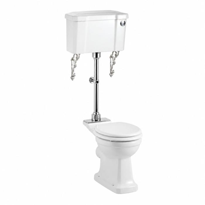 Toastol Mellanhög Förhöjd, Smal Cistern 44, Soft-close & Knapp, Rörkit