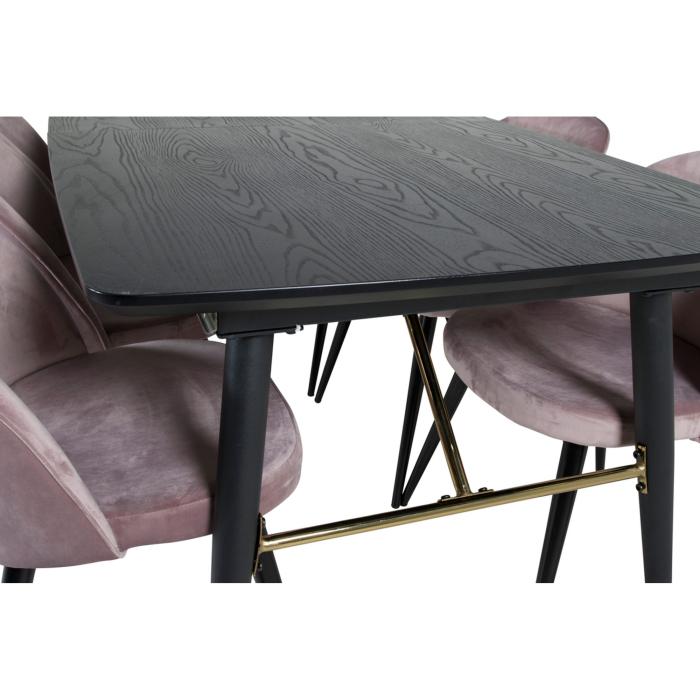Rektangulär matgrupp Gold, Velvet