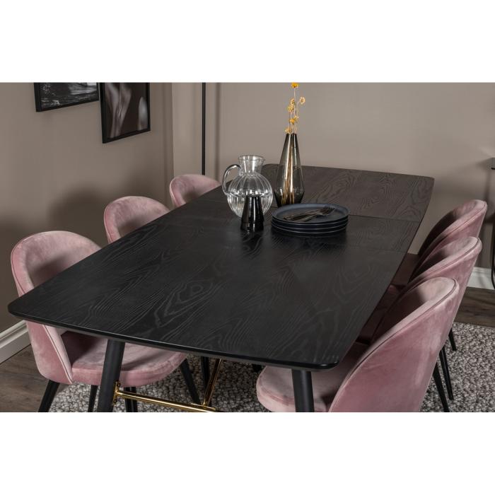 Rektangulär matgrupp Gold, Velvet