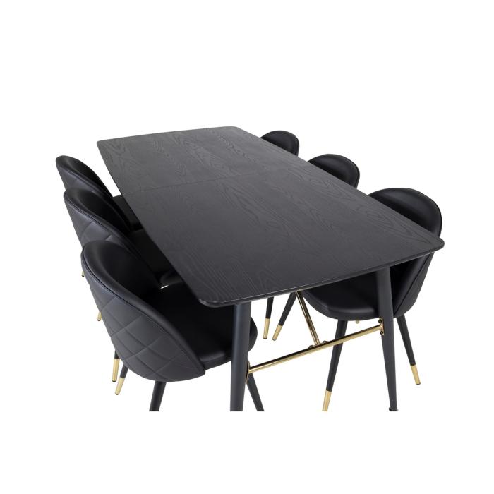 Rektangulär matgrupp Gold, Velvet