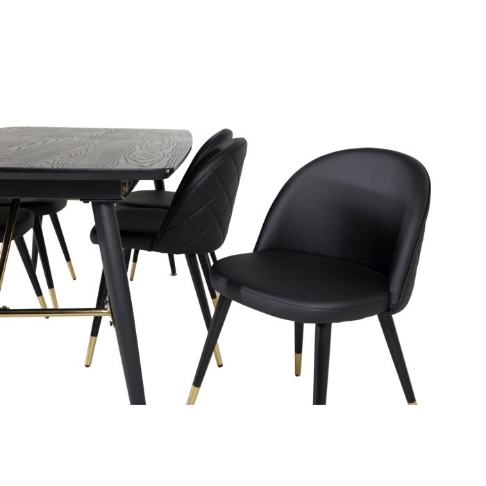 Rektangulär matgrupp Gold, Velvet