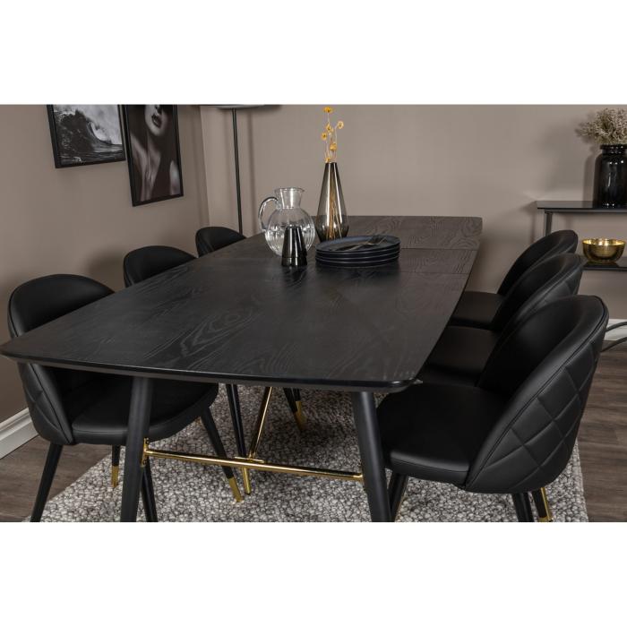 Rektangulär matgrupp Gold, Velvet